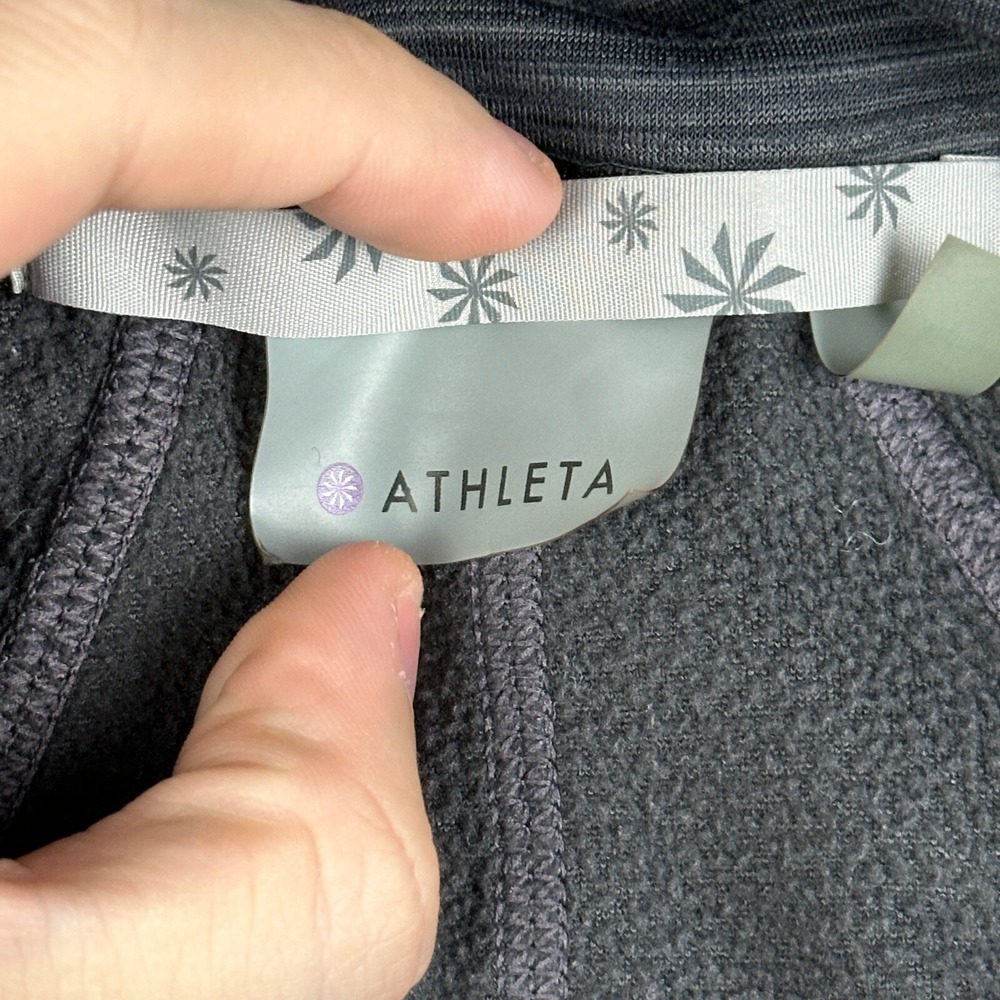 Athleta Striped Strength Hoodie Jacket Womens XXS Charcoal Gray #151598 - Picture 2 of 15